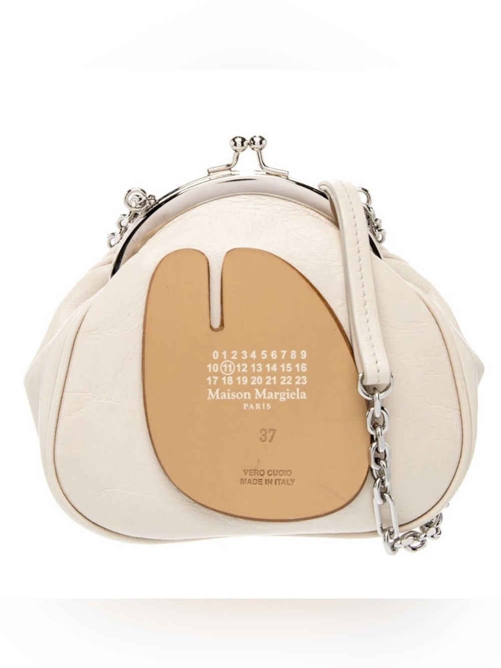 Maison margiela Tabi cream clip chain bag
